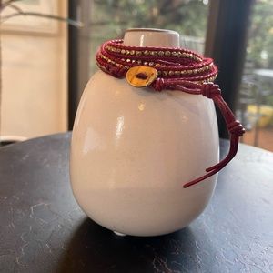 Chan Luu Burgundy Leather 5 Wrap Bracelet